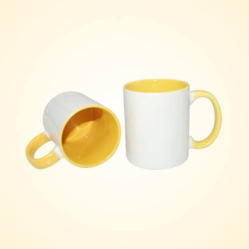 Caneca alça e interior amarela exemplo