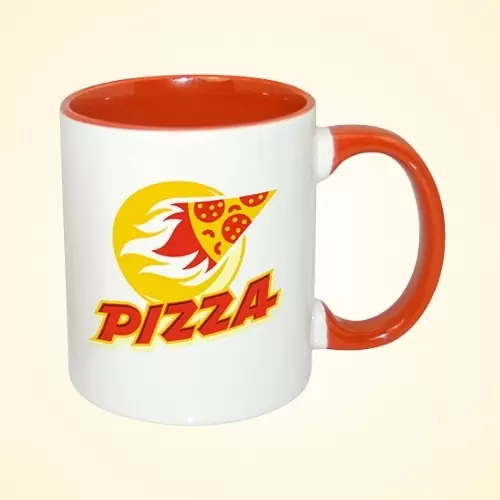 Caneca alça e interior laranja