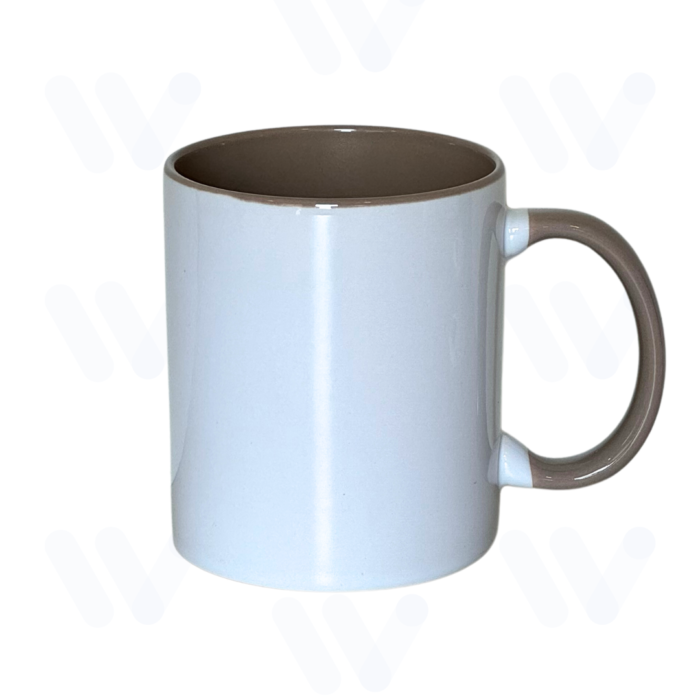 Caneca Branca para Sublimação com Alça e Interior Areia