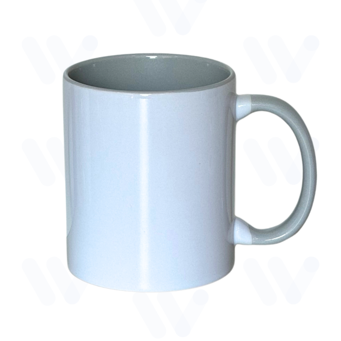 Caneca Branca para Sublimação com Alça e Interior Cinza