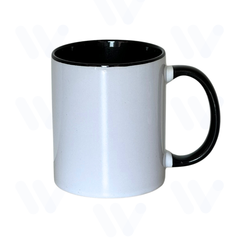 Caneca Branca para Sublimação com Alça e Interior Preta