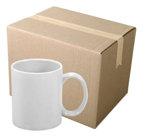 Cx c/ 36 Unidades de Caneca Branca de Cerâmica Importada AAA 325ml